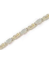 14kt Yellow Gold Oval Opal Bracelet.
