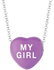 Purple Enamel "My Girl" Sweethearts Sterling Silver Necklace, 16 Inch