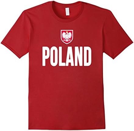 Men's Polish National Team Shirt Football Poland Soccer Polska Tee Medium Cranberry