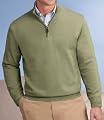 Signature Pima Cotton Half-Zip Sweater (MED BLUE, X-LARGE)