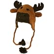 100% Wool Winter Cute Moose Animal Fleece Lined Trapper Earflaps Ski Cap Hat