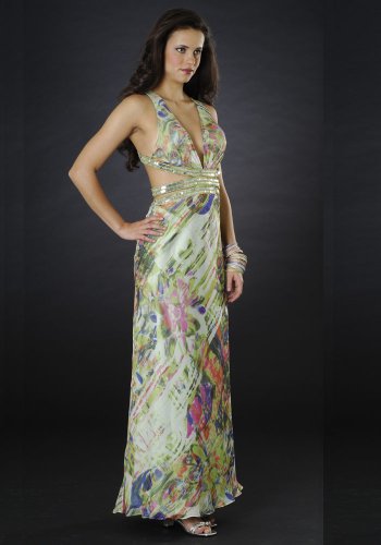 Formal Evening Gown. Beaded Dress for Prom - Party Dress by Sean Collection (70306) Lime