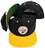 Pittsburgh Steelers Black/Gold Two Tone Plastic Snapback Adjustable Plastic Snap Back Hat / Cap
