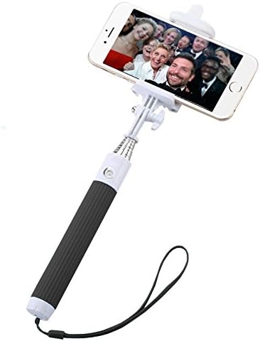 AURIN Mini Wireless Bluetooth Selfie Stick with built-in Bluetooth Remote Shutter With Adjustable Phone Holder for iPhone 6, iPhone 6 Plus, iPhone 5 5s 5c, Android -Black