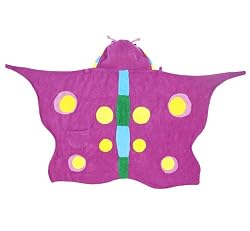 Kidorable Butterfly Toddler Towel, Purple, 3-6 Years