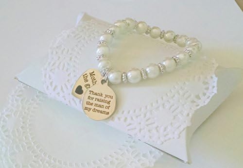 Mother In Law, Mother Of The Groom, Thank You For Raising The Man Of My Dreams, Pearl Bracelet, Wedding Bracelet,Mother In Law Gift