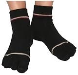 ToeSox Sport / Sandal Organic Cotton Toe Socks,Black,Small