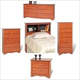Prepac Cherry Monterey Bed and Bedroom Furniture Cherry Monterey Bookcase H ....