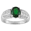 14K White Gold Tsavorite and Diamond Ring