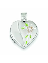 Genuine .925 Sterling Silver Floral 15mm Heart Locket 0.8 Grams. 100% Satisfaction Guaranteed.