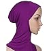 Ksweet 4pcs Lightweight Elastic Hijab Caps Full Cover Hijab Bonnet Islamic Scarf for Women Turban (Black+Blue+Purple+KQ)