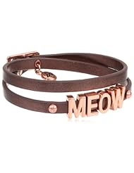 BCBGeneration Bronze and Rose Gold Meow Double Mini Affirmation Bracelet, 8"