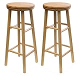 Winsome Wood 30-Inch Swivel Seat Barstool with Natural Finish, Set of 2