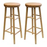 Winsome Wood 30-Inch Swivel Seat Barstool with Natural Finish, Set of 2 (Kitchen)