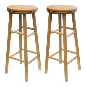 Winsome Wood 30-Inch Swivel Seat Barstool with Natural Finish, Set of 2 by Winsome Wood