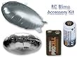 Mach Airship Accessory Bundle Incl Silver Blimp & UFO Saucer Balloons, 3V & 9V Battery