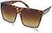 Large Retro Style Square Aviator Flat Top Sunglasses Shades (Tortoise)