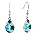 Silver Blue Flower Black Drop Millefiori Murano Glass Earrings image 3