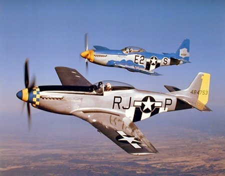 P-51-D Mustangs (In Air) Art Poster Print - 16