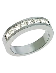 14K White Gold 1.15cttw Princess Diamond Ring Band