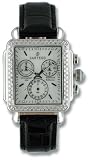 Women's Square Sartego® 108 Diamond Watch White Dial / Leather Strap