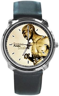 ShangRa Custom 2Pac Unisex Casual Fashion Stainless Steel Wrist Business Watch With Black Leather Band