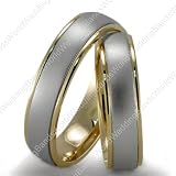 41tuagRU AL. SL160  14K Gold Two Tone Matching Wedding Bands Set,6mm Wide