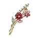 Daisy Bouquet Diamante Gold-Tone Brooch Pin - Pink