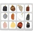 Set of 12 Semi-Precious Gemstone Pendants - Necklace Included
