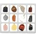 Set of 12 Semi-Precious Gemstone Pendants - Necklace Included