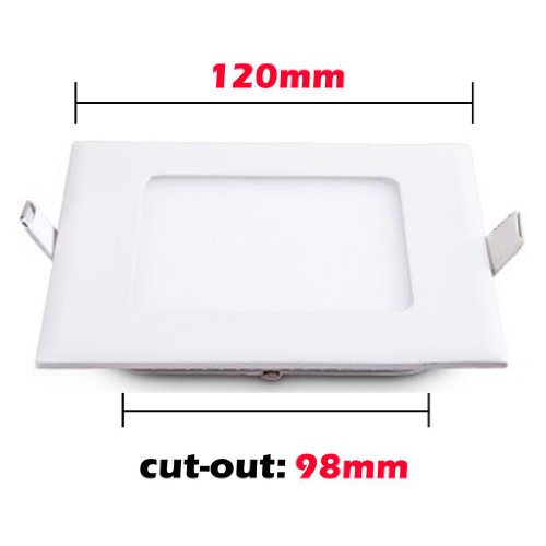 Lemonbest 6W LED Panel Light + LED Driver , Square Recessed Downlight, Warm White