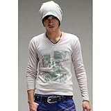 ＊春の新作＊　ニコルクラブ・フォーメン（NICOLE CLUB FOR MEN） Tシャツ（VネックプリントTシャツ） メンズ