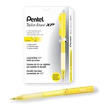 Pentel Twist Erase EXPRESS Automatic Pencil, 0.7mm Lead Size, Yellow Barrel, Box of 12 (QE417G)