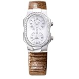 Philip Stein Teslar Womens Diamond Brown Lizard Strap Watch 1D-F-CMOP-ZBR