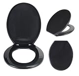 Wenko 105109100 WC-Sitz Aurora - variable Kunststoffbefestigung, Thermoplast, schwarz