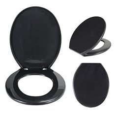 Wenko 105109100 WC-Sitz Aurora - variable Kunststoffbefestigung, Thermoplast, schwarz