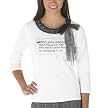 Anna Sui for Target&reg; Cotton Text Tee Shirt with Lace Trim - White