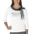 Anna Sui for Target&reg; Cotton Text Tee Shirt with Lace Trim - White
