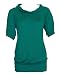 Green Tunic Top 8 Inch Neck and 4 Inch Banded Bottom