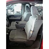 Exact Seat Covers, F369 V7, 2004-2008 Ford F150 Xcab Front 40/20/40 Exact Fit Seat Covers, Gray Velour