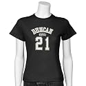 San Antonio Spurs Ladies Black #21 Tim Duncan Slim Player T-shirt