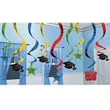 Multi Color Graduation Hanging Swirl Decorations (50) Party Supplies