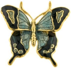 Hand enameled and gold plated butterfly lapel pin