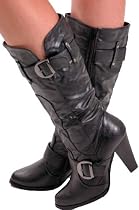 EyeCatchShoes - Women's Vesta Faux Leather Adjustable Calf Boots