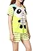 VENTELAN Women's Casual Panda Pattern Nightwear Comfy Stripes Short Pajama Sets