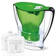 BWT 2.7 Litre Mineral Water Jug Plus 2 cartridges, Green