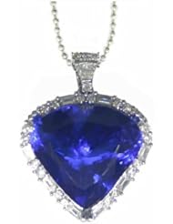 18K White Gold Tanzanite and Diamond Pendant -- LIFETIME WARRANTY