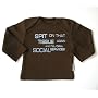 Long sleeve tee, brown 2-3 yrs 'Spit on that tissue again and I'll call social services'