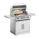 Cal Flame 32 Inch 4 Burner Convection Propane Gas Grill On Cart