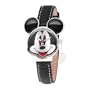 Disney Women's MCK001B Mickey Mouse Black Leather Strap Watch